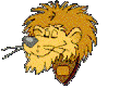 Gif animé lion sourire